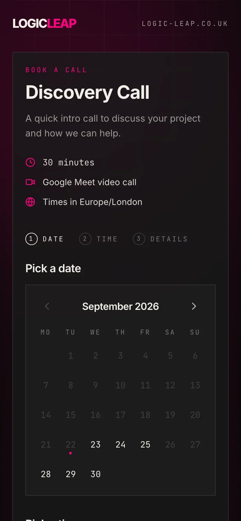 LogicLeap Portal on mobile